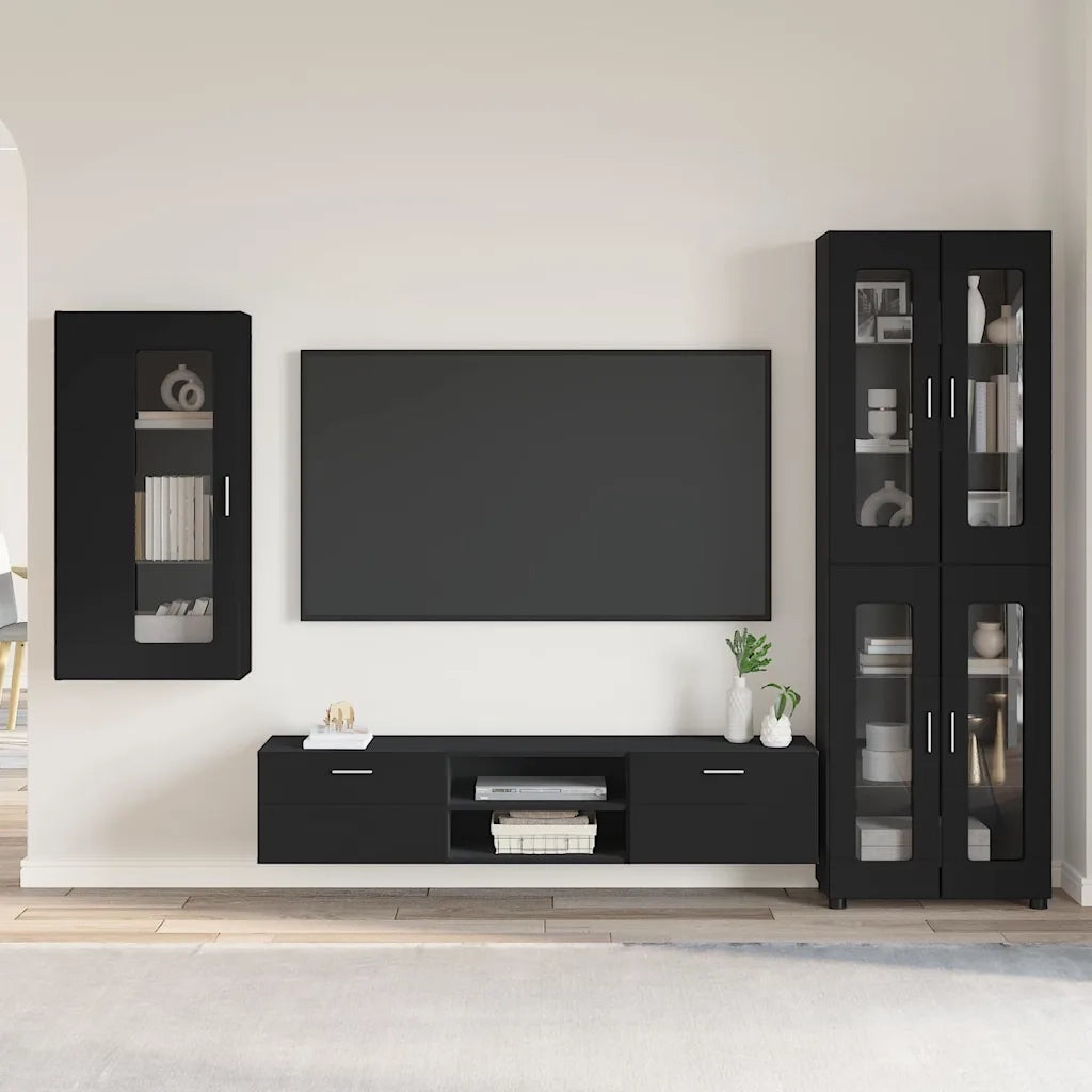 Set mobile TV con cassetto FLORIN 3 pcs Nero Legno multistrato 3397945
