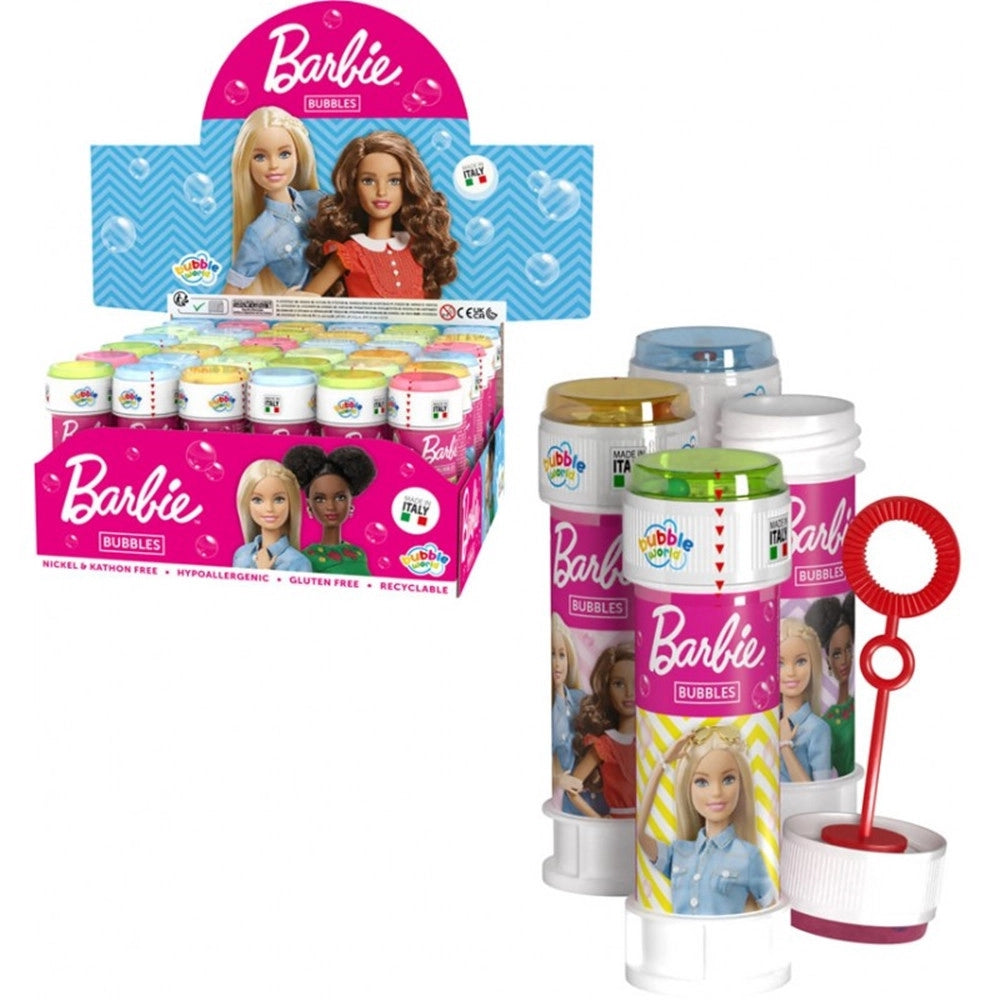 Trade Shop - Bolle Di Sapone Barbie Confezione 36pz Flaconi 60 Ml Per Feste Gioco Bambini 550000 -
