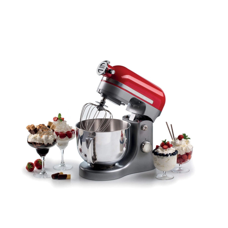 Impastatrice Planetaria Moderna - 1600W - 5,5L - 11 Velocità - 3 Accessori - Rosso