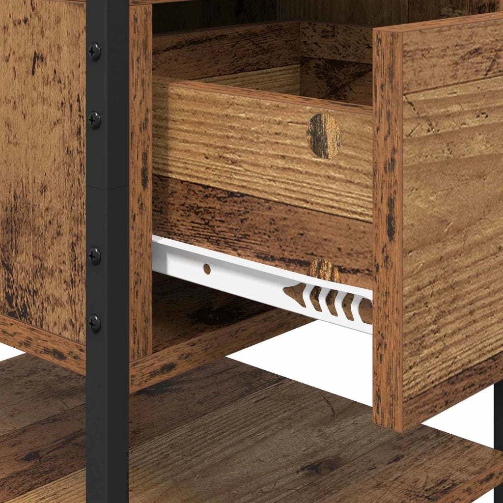 Comodino | Armadio da Notte | Mobiletto da notte con cassetto Legno vecchio 40 x 42 x 56 cm