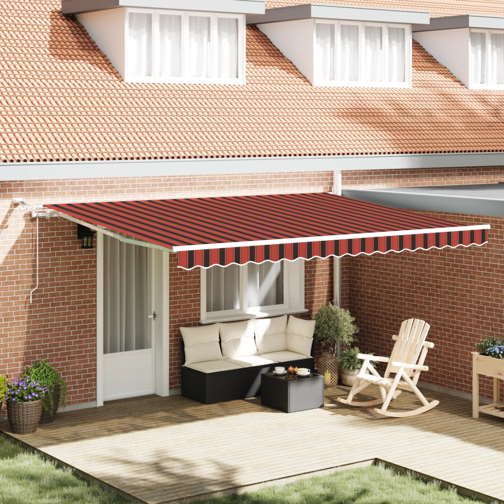 Tenda Retrattile Automatica con LED Arancione e Marrone 450x350 cm