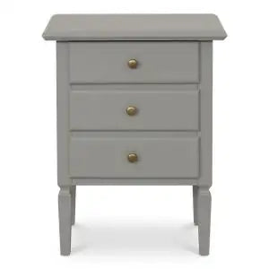 Comodino spillo in legno Shabby chic grigio con pomelli ad anello