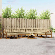 Set di divani da esterno con cuscino 9 pcs Naturale e Beige
