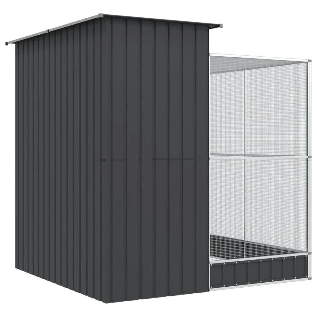 Voliera a gabbia con estensione in argento 209 x 203 x 216 cm acciaio argento 02_0045651
