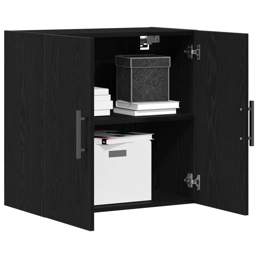 Mobile da muro Nero Rovere 60x31x60 cm Legno ingegnerizzato