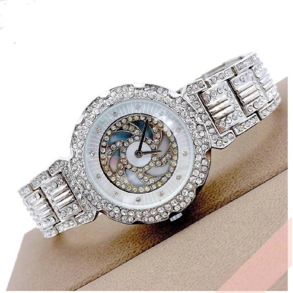 Trade Shop - Orologio Da Polso Yk Per Donna W-4537 Quarzo Moda Fashion Brillantinato Silver -