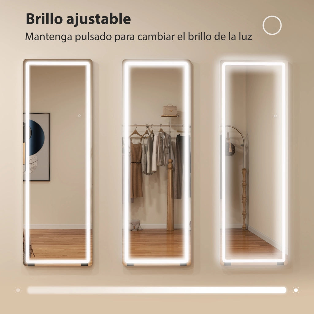 Specchio da Parete con Luci 150x50 cm 3 Colori ¨C Zephmum ¨C Bianco