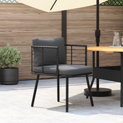 Poltrona da Giardino con Cuscini in Polyrattan Nero CFW7556401