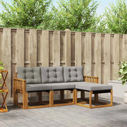 Set di divani da esterno 4 pcs Grigio Naturale e Chiaro