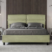 Letto matrimoniale senza rete imbottito 160x190 microfibra tè verde Nandy