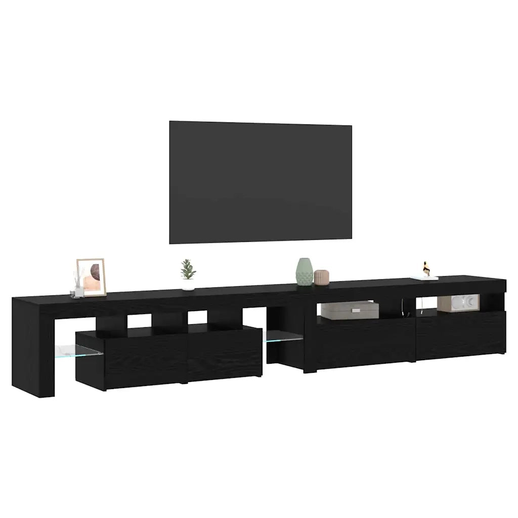 Mobile TV 3 pz-Mobile per TV-Credenza TV Rovere Nero 260 x 37 x 40 cm Legno multistrato 754002