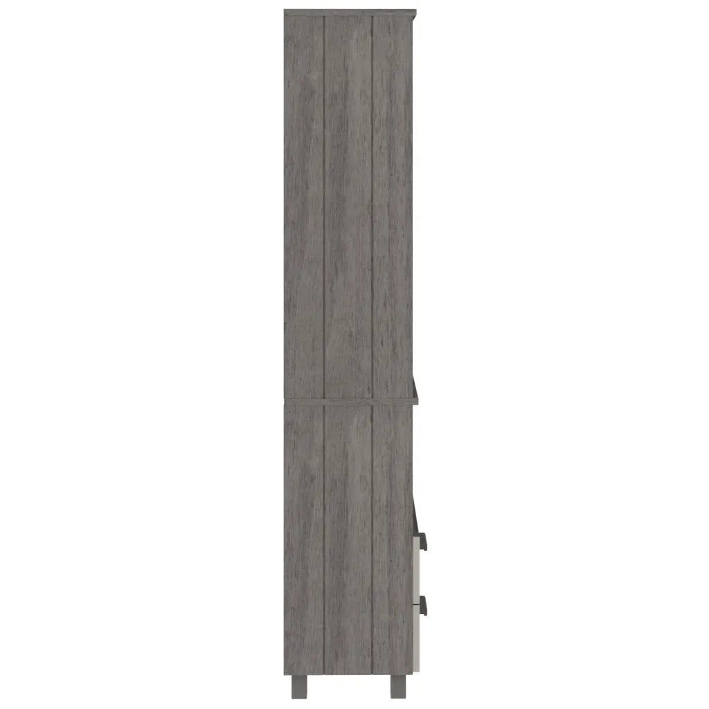 Scaffale Grigio Chiaro 60x35x180 cm in Legno Massello di Pino
