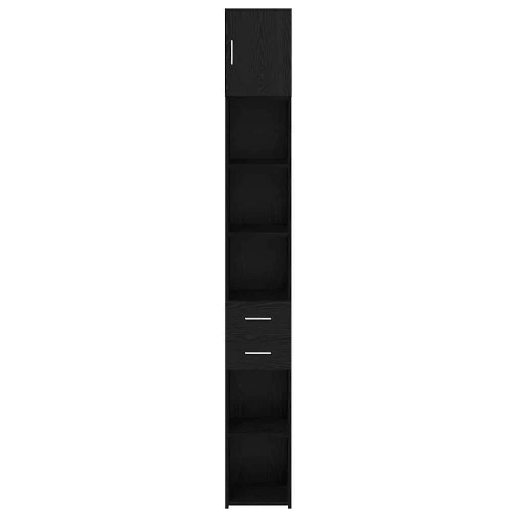 Mobiletto portaoggetti moderno e sottile 30 x 42,5 x 225 cm ampio spazio di archiviazione stile contemporaneo legno nero 02_0056007