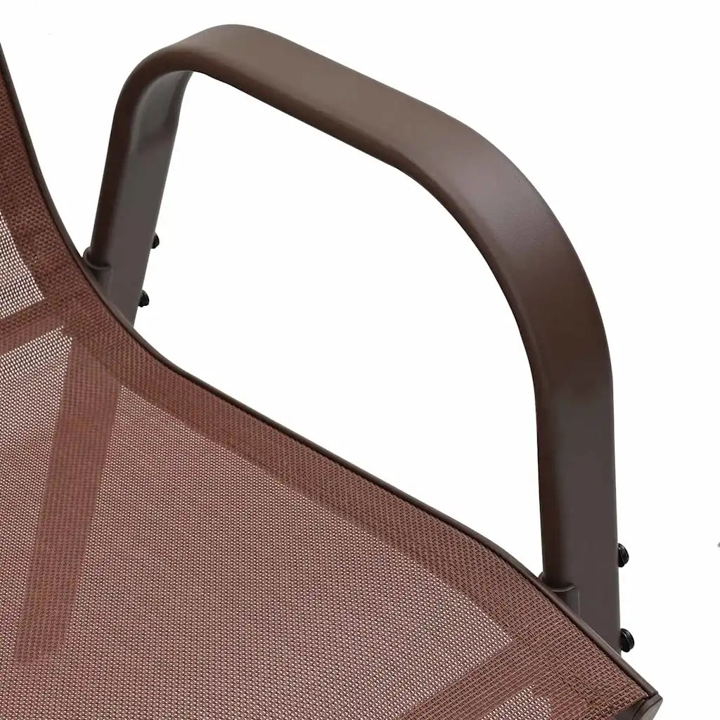 Sedie da Giardino Impilabili 2 pz in Tessuto Textilene Marrone 318779