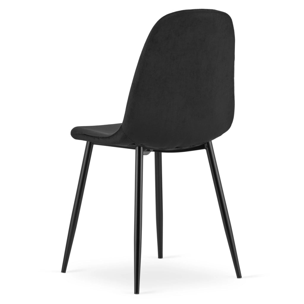 Set di 2 sedie Padva in velluto nero con gambe in metallo