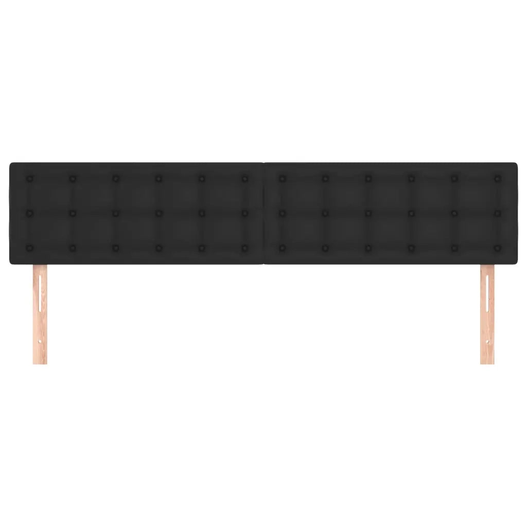 Testiera 2 pz-Set di 2 Testata-Testiera Decorativa Nera 80x5x78/88 cm in Similpelle 721994