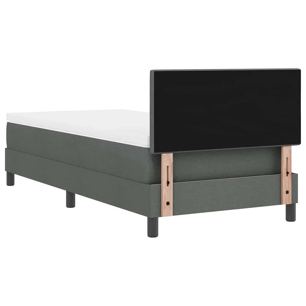Letto a molle con materasso-Struttura Letto con Materasso Grigio scuro 100 x 200 cm Tessuto 418906