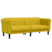 Divano | Divano da soggiorno | Sofa a 3 Posti Giallo in Velluto