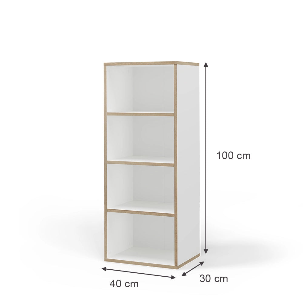 Vicco Libreria Bianco 40 x 100 cm con 4 scomparti