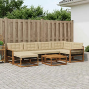 Set di divani da esterno con cuscino 7 pcs Naturale e Beige
