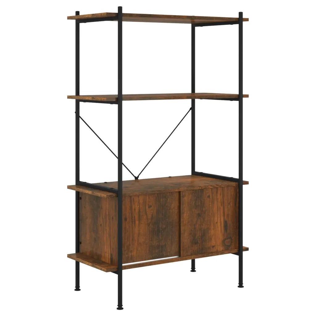 Scaffalatura 4 Livelli con Mobile 80x40x130 cm Acciaio e Legno CFW6126040