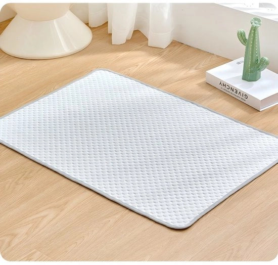 Mat per animali con superficie in lana di cotone, materasso per cani e gatti, superficie respiro freddo, materasso estivo per animali, progettato per essere leggero e soffice, utilizzabile sia all'interno che all'esterno - colore chiaro, XL, 85CM×60CM