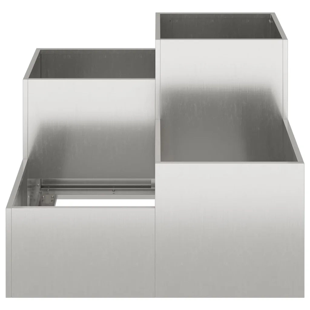 Vaso da giardino Argento 100 x 100 x 60 cm Acciaio inossidabile 865866