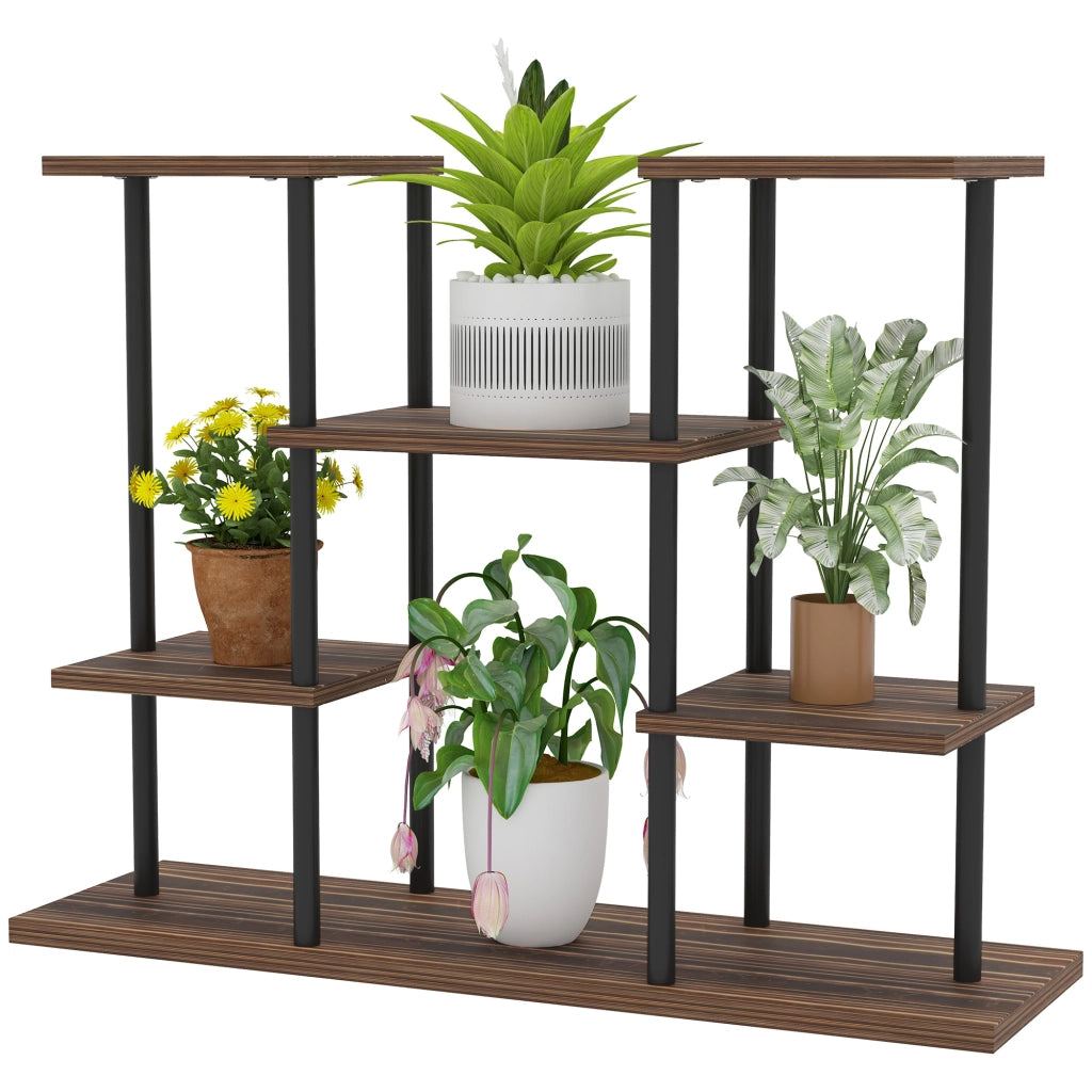 Tavolino da piante a 4 livelli ¨C zephmum ¨C legno, acciaio
