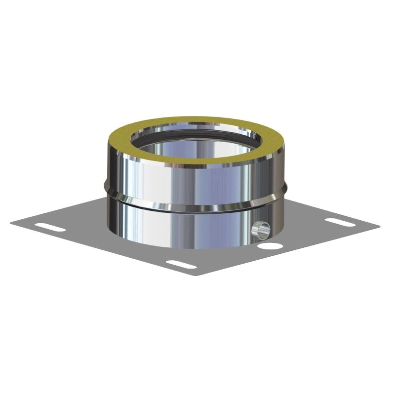PIASTRA DI BASE CON SCARICO CONDENSA DOPPIA PARETE Ø 180/230 mm