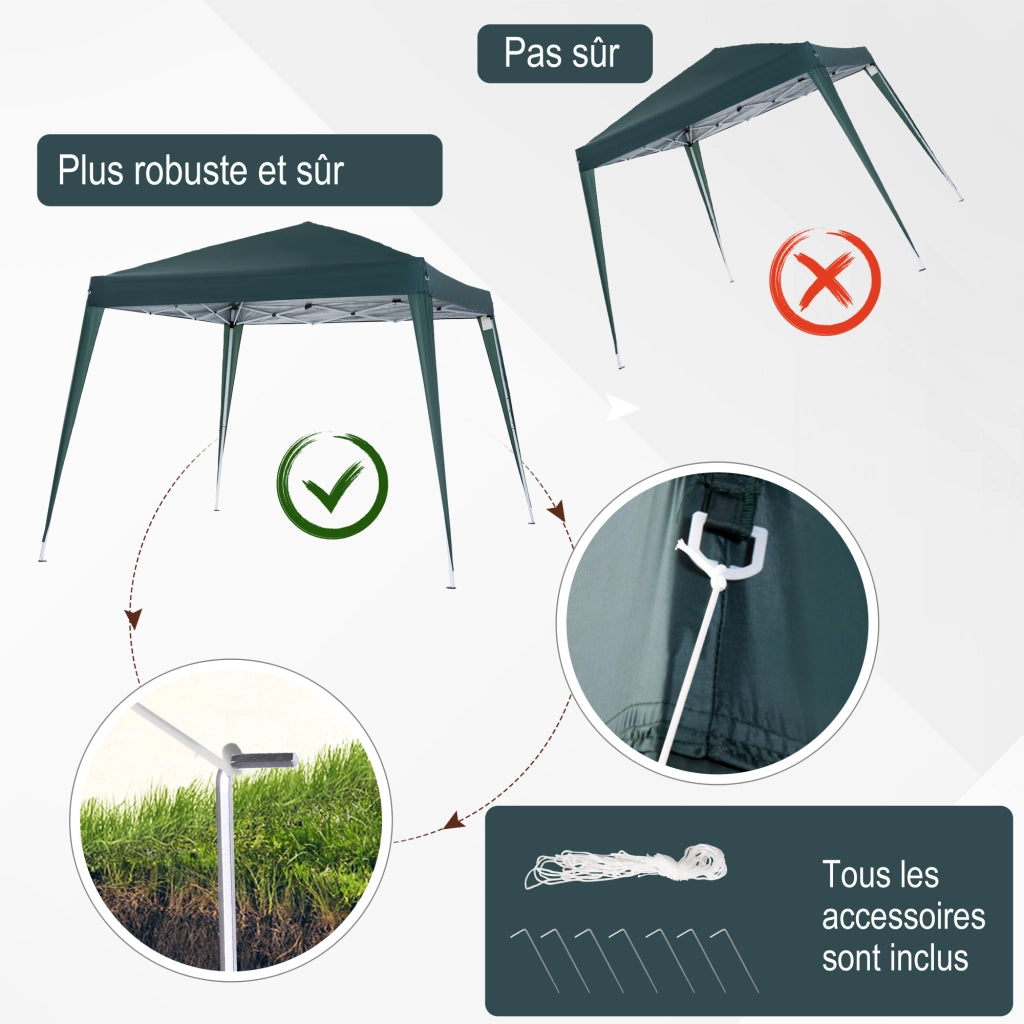 Tendone da giardino pieghevole ¨C zephmum ¨C verde scuro 2.4x2.4m