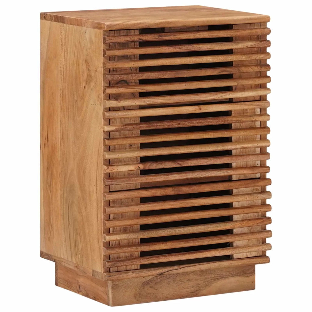 Comodino | Armadio da Notte | Mobiletto da notte a muro fatto a mano Marrone Teak 40 x 30 x 60 cm