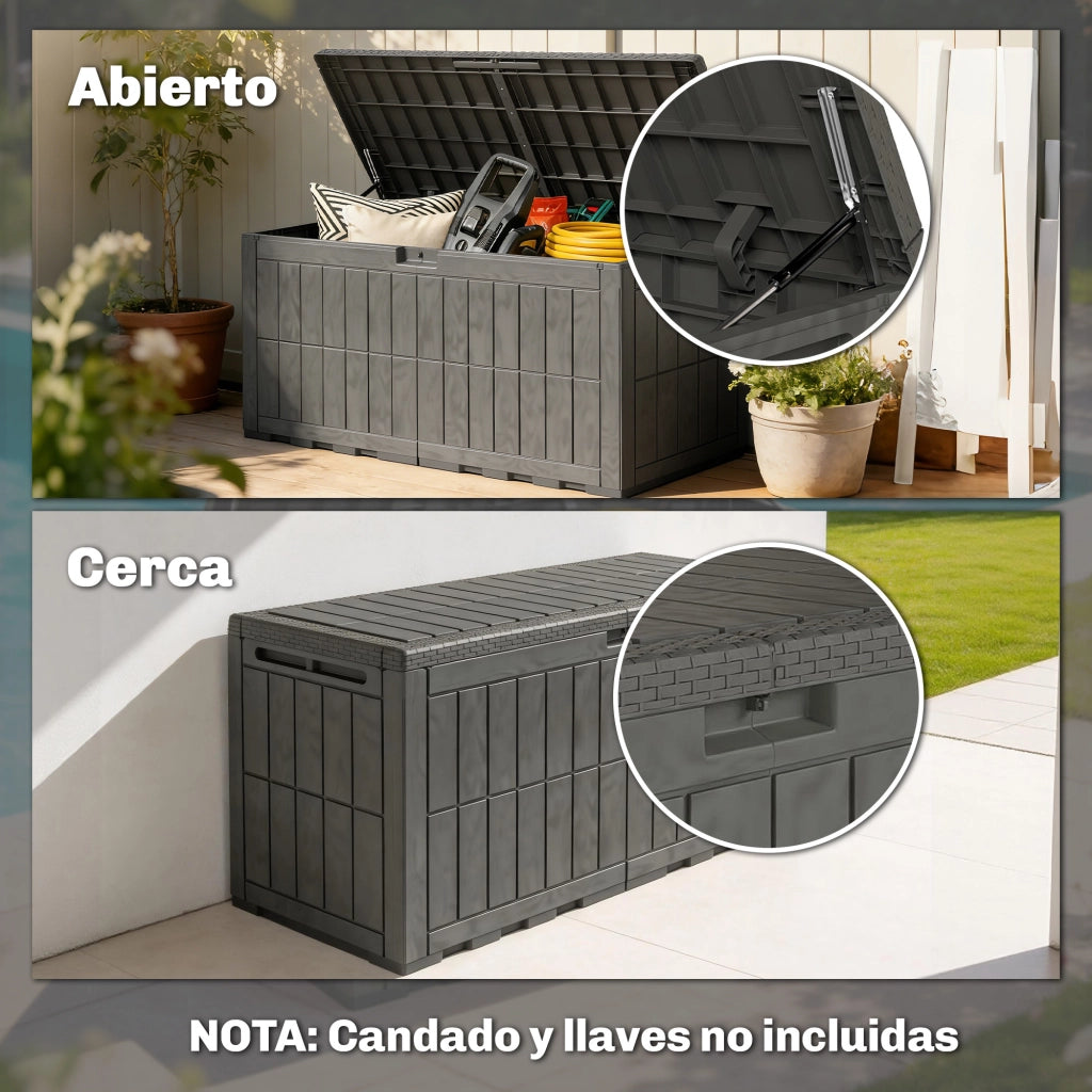 Arc¨®n da Giardino in Resina ¨C zephmum ¨C 440L Antracite con Tapa Bloqueable