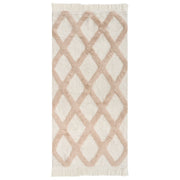 Tappeto Beige Cotone  55 x 120 cm Motivo decorativo a pois Stile Boho Soggiorno Bambini Stanza dei bambini