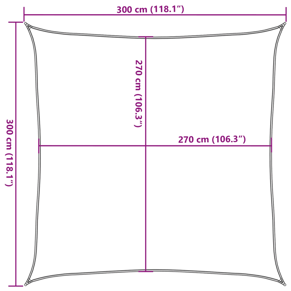 Vela Parasole 160 g/m² Terracotta 3x3 m in HDPE 311329