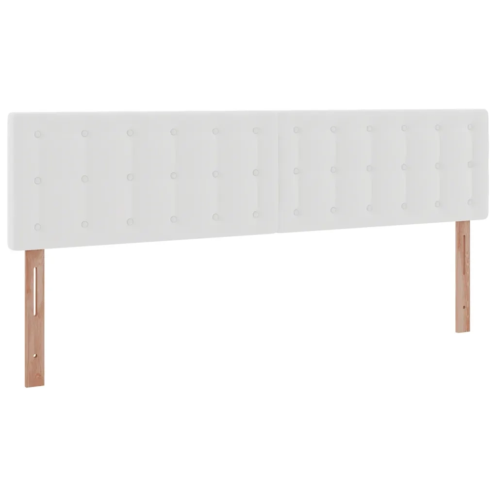 Struttura Letto Pouf con Materassi Bianco 200x200 cm Similpelle 3312811