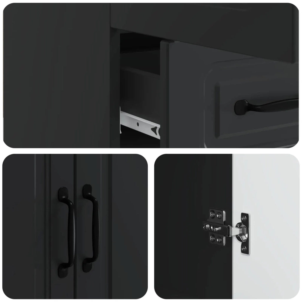Credenza Nero 66 x 34,5 x 92 cm Legno ingegnerizzato 895816