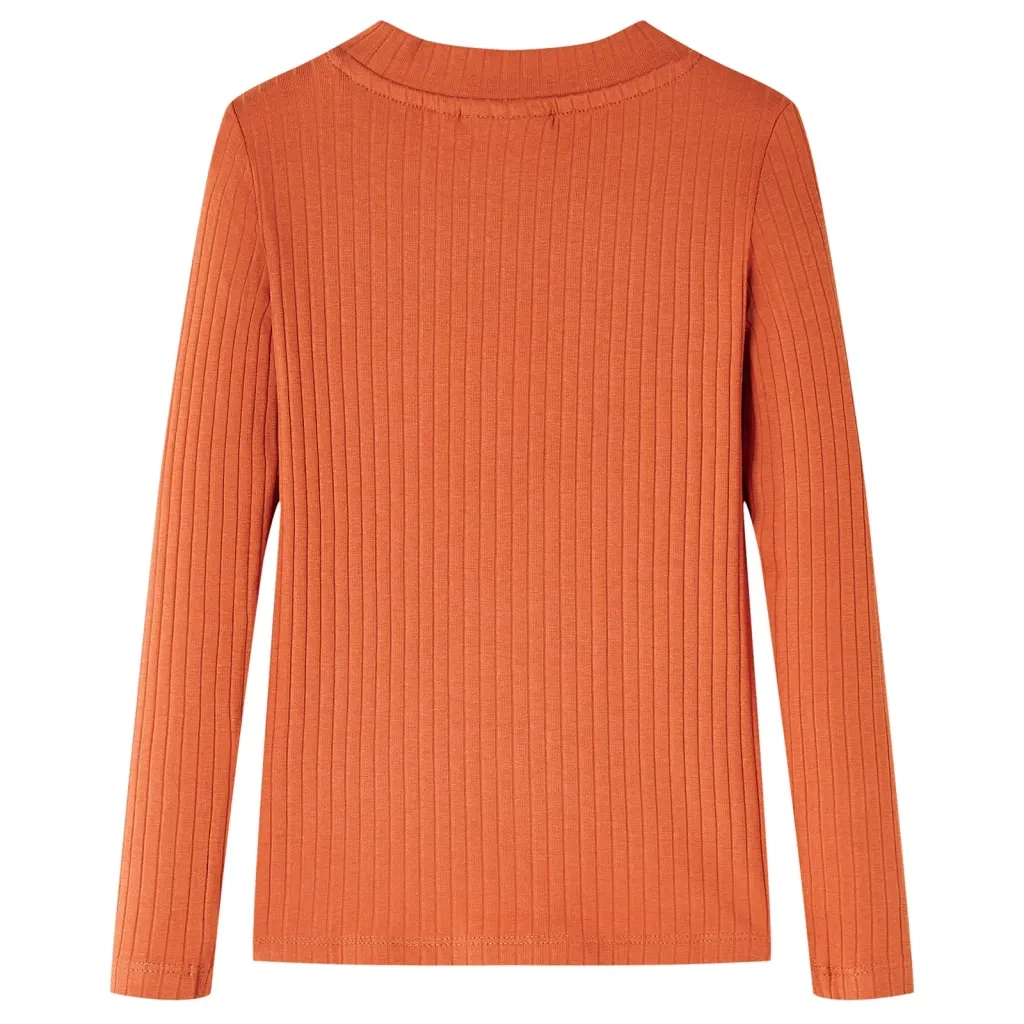 Maglietta da Bambina a Maniche Lunghe Arancione Bruciato 104cod mxl 108443