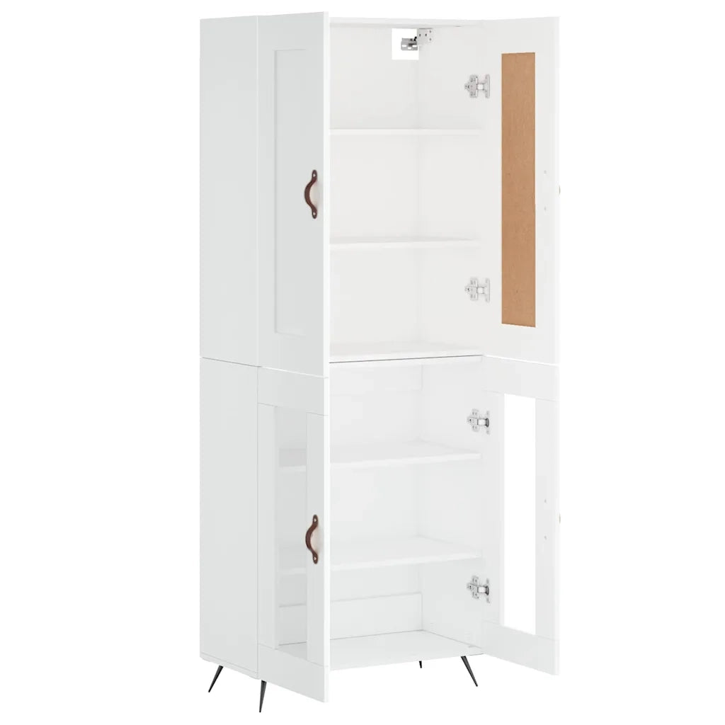 Credenza | Madia | Buffet da pranzo | Armadio da pranzo Bianca 69,5x34x180 cm in Legno Multistrato