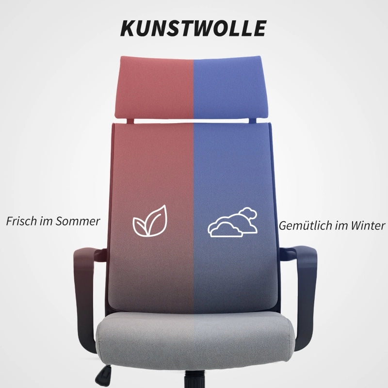SEDIA UFFICIO ergonomica girevole con braccioli e poggiatesta, grigio scuro