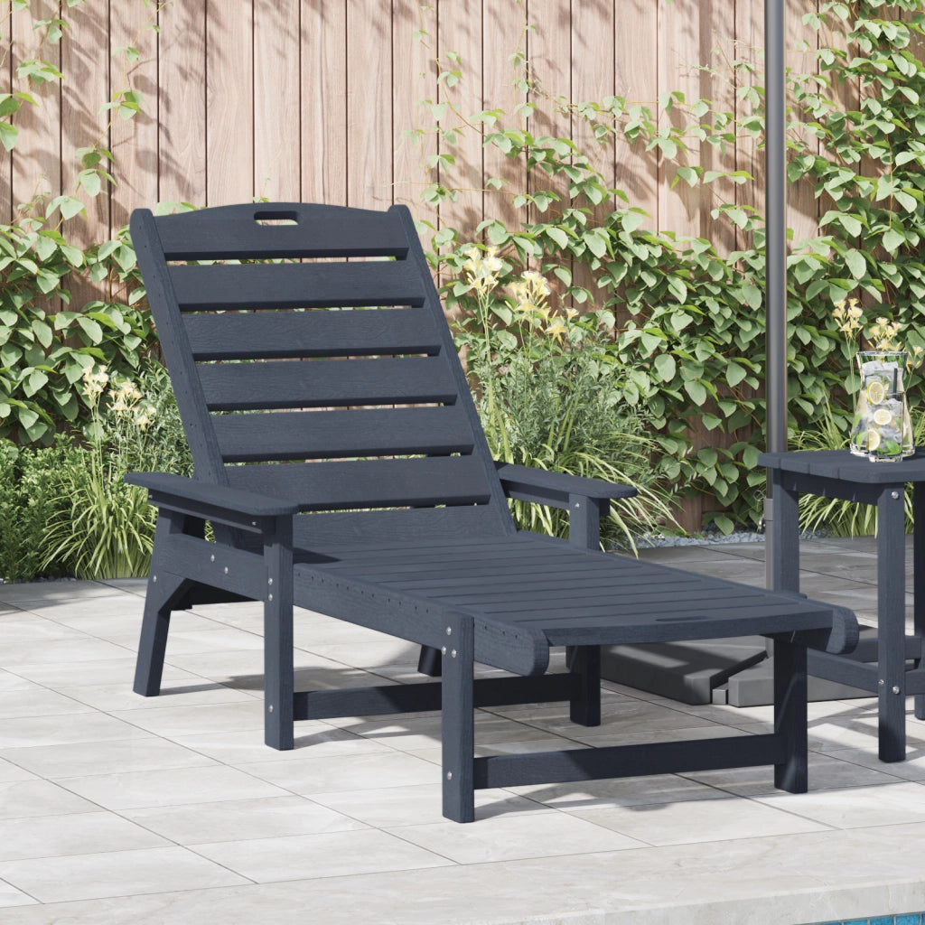 Lettino prendisole Blu Navy 53x162x98.5 cm HDPE