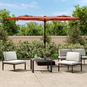Ombrellone a Doppia Testa Terracotta 316x145 cm 362966