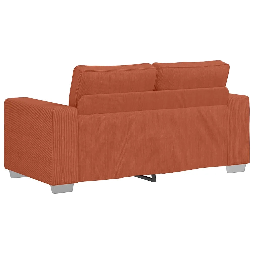 vidaXL Divano Divanetto Rosso Arancione 120 cm Tessuto Velluto a Coste