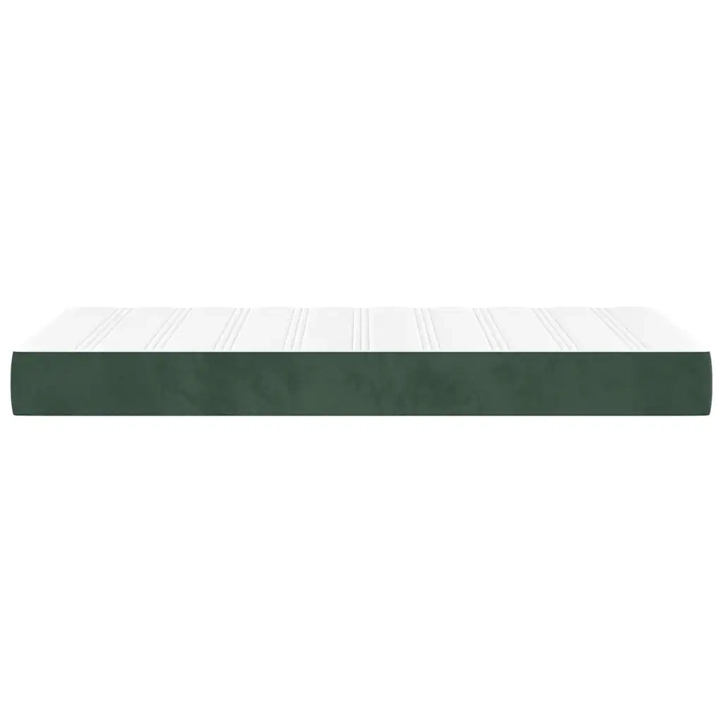 Materasso a Molle per Bambini Rigidità Media Verde Scuro 80x160 cm in Velluto 4016549