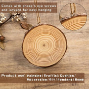 Dischi di legno, 10 pezzi, dischi per albero, 14-15 cm, per fai da te, diametro 10 mm spessore, disco per albero non forato, per fai da te, decorazione natalizia, con corda e chiodi a molla, (10 pezzi, 14-15 cm)