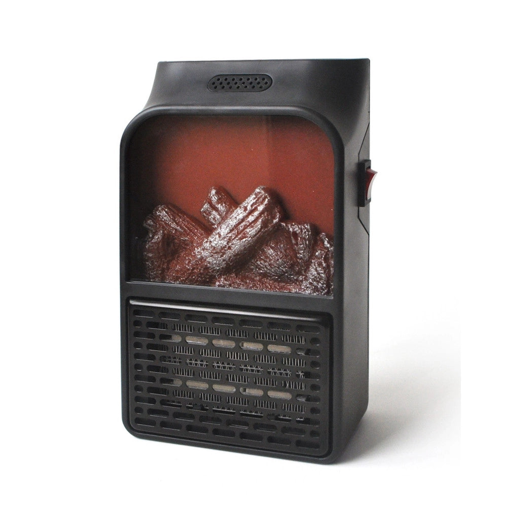 Trade Shop - Mini Stufa Elettrica Termoventilatore Portatile Con Telecomando Caminetto Fuoco -