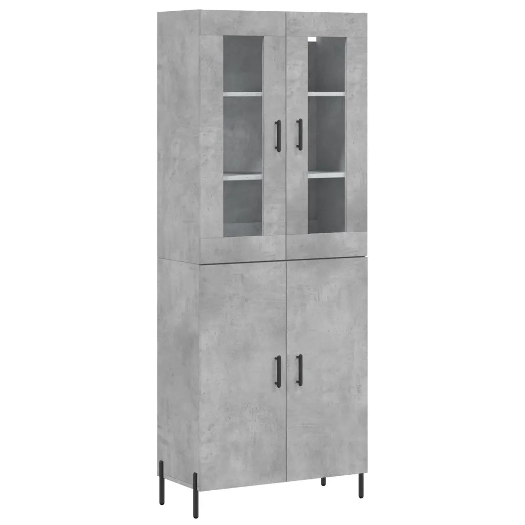 Credenza | Madia | Buffet da pranzo | Armadio da pranzo Grigio Cemento 69,5x34x180 cm in Legno Multistrato