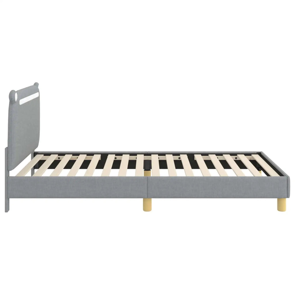Struttura letto Bambini | Letto Infantile | Lettino con testata Grigio Chiaro 90 x 200 cm