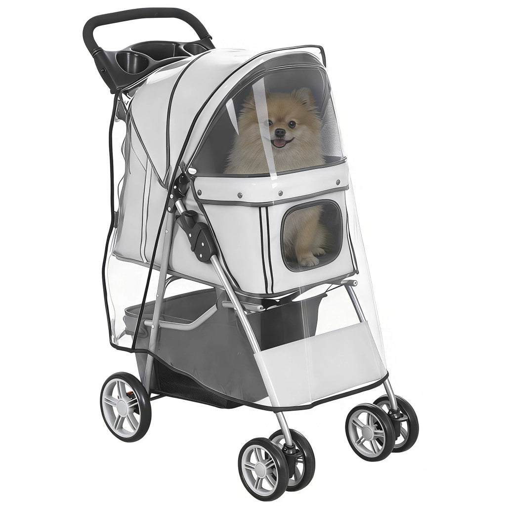 Carrello Pieghevole per Animali ¨C zephmum ¨C Grigio 75x45x97 cm