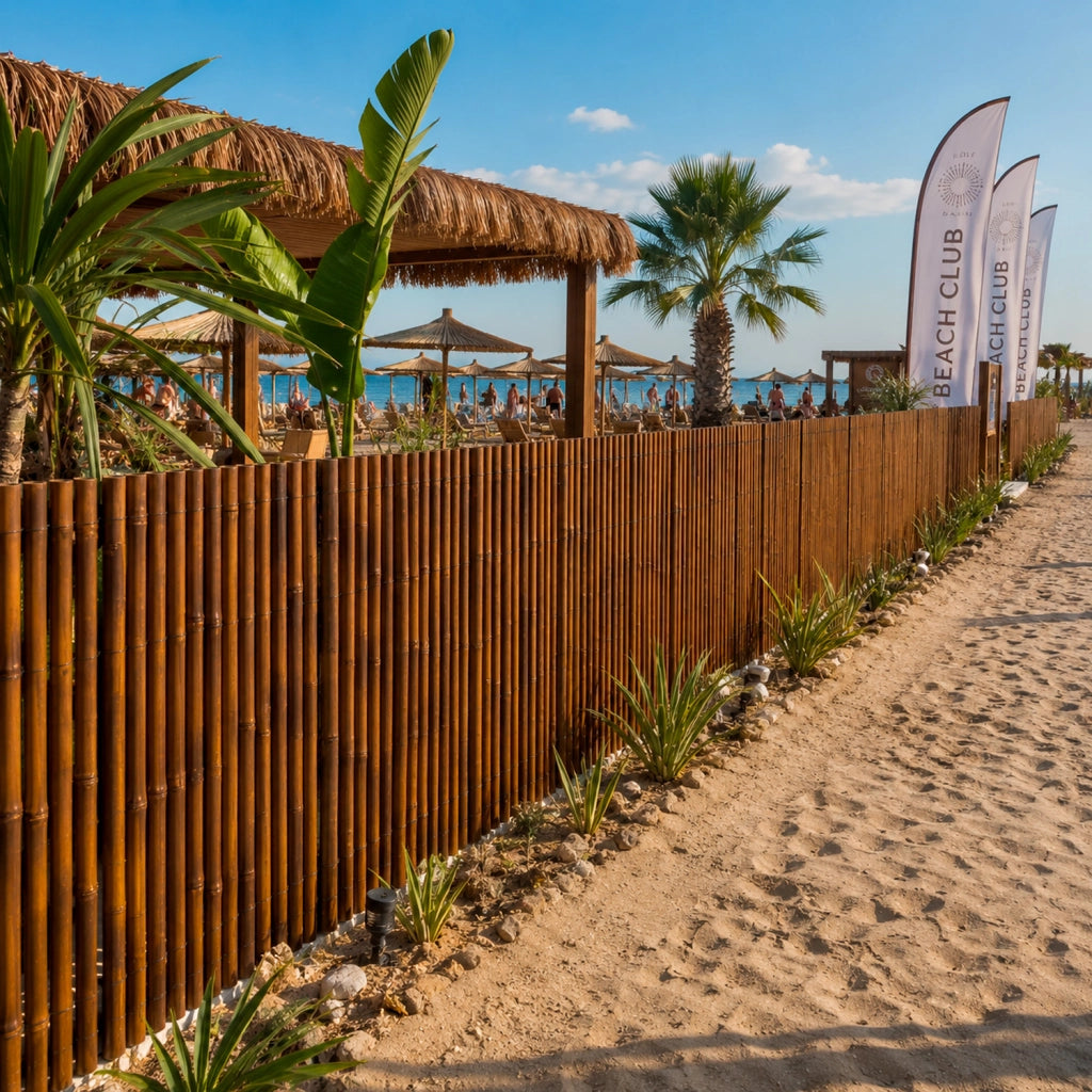 Recinzione Frangivista  Ø 20-30 mm Arella in Bamboo da Giardino e Balcone Piscina Schermo Privacy Esterno Resistente alle Intemperie 140 x 250 cm Marrone Scuro