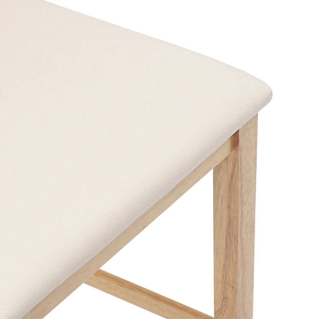 Sgabelli da Bar con Cuscini 2pz Naturale Legno Massello Hevea 4102549